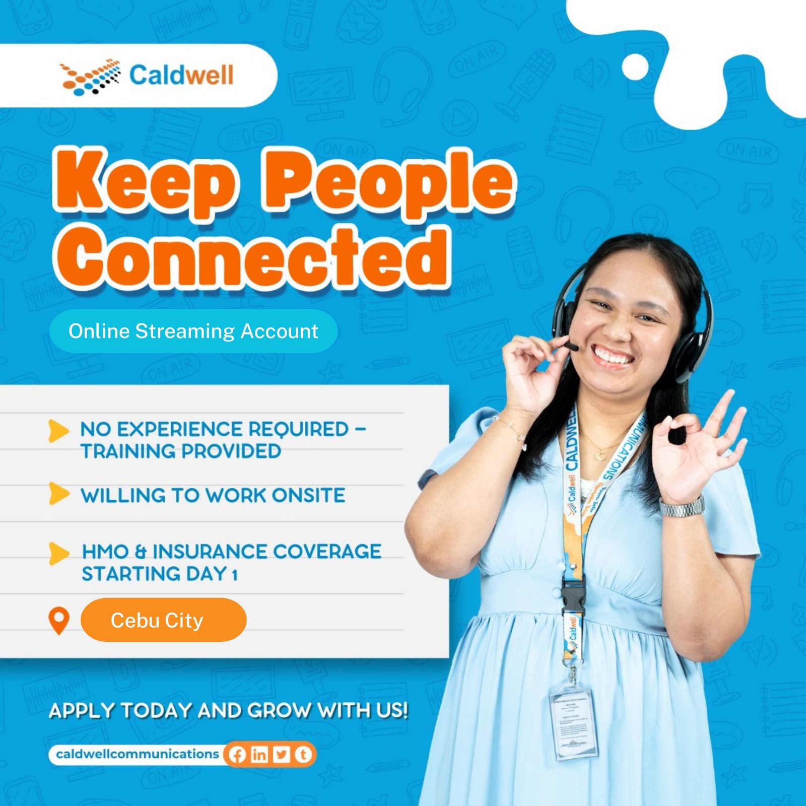 We're hiring CSR for Online Streaming Account.