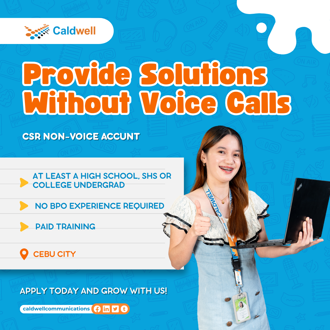 We're hiring Non-voice Account in Cebu!